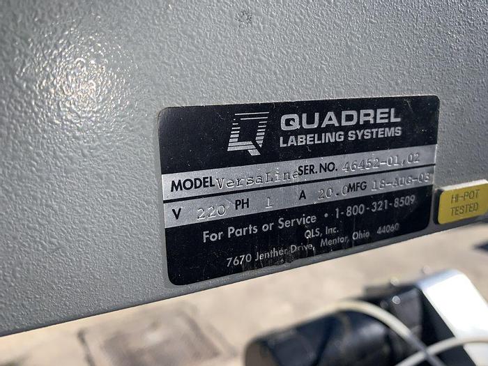 Used Labeler, Pressure Sensitive, Quadrel, Versaline, Wrap, #S744339