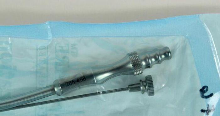 Used JARIT 285-458 FRAZIER SUCTION TUBE 3 7/8" WORKING LENGTH, 15FR., ANGLED, 7-1/4"