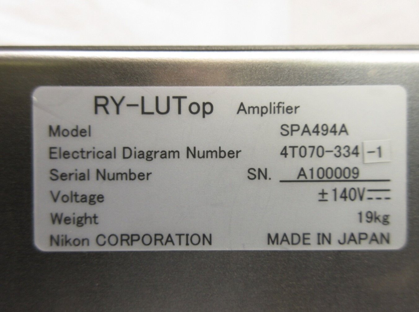 Used Nikon 4T070-334-1 RY-LUTop Amplifier SPA494A NSR-S620D ArF Immersion Used