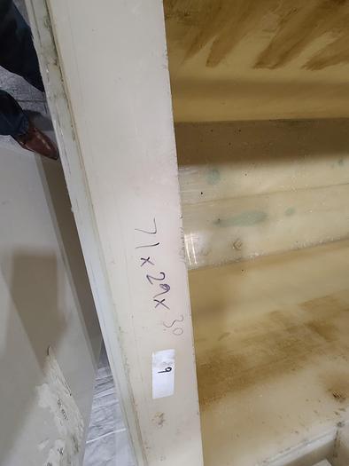Used Polypro Tank Counter Flow Rinse side and bottom support 71" x 29" x 30"