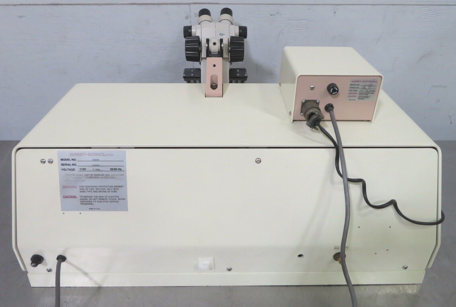 Used West-Bond 7400B Manual 45° Feed Wedge Wire Bonder (refurbished)