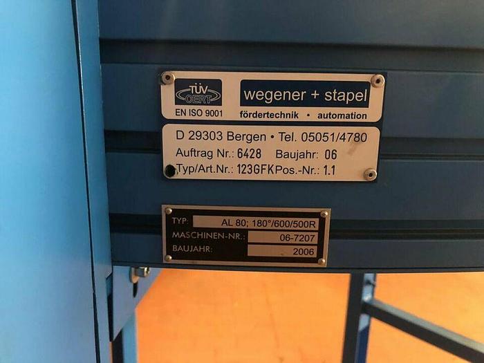 Gebraucht WEGENER + STAPEL FöRDER Gurtkurve Gurtbandkurve 180° Kurve AL 80 180°/600/500R