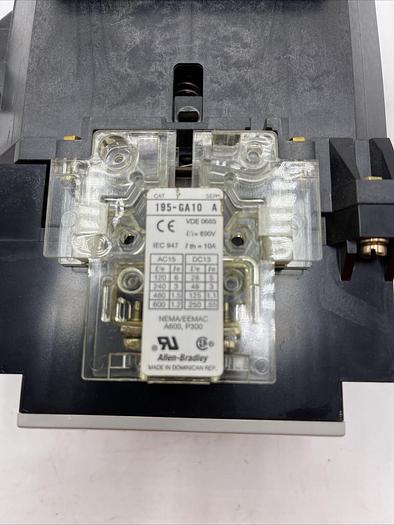 Used ALLEN BRADLEY 100-A75NZ*3 SER B CONTACTOR. 195-GA20 Ser A 195-GA10 Ser A