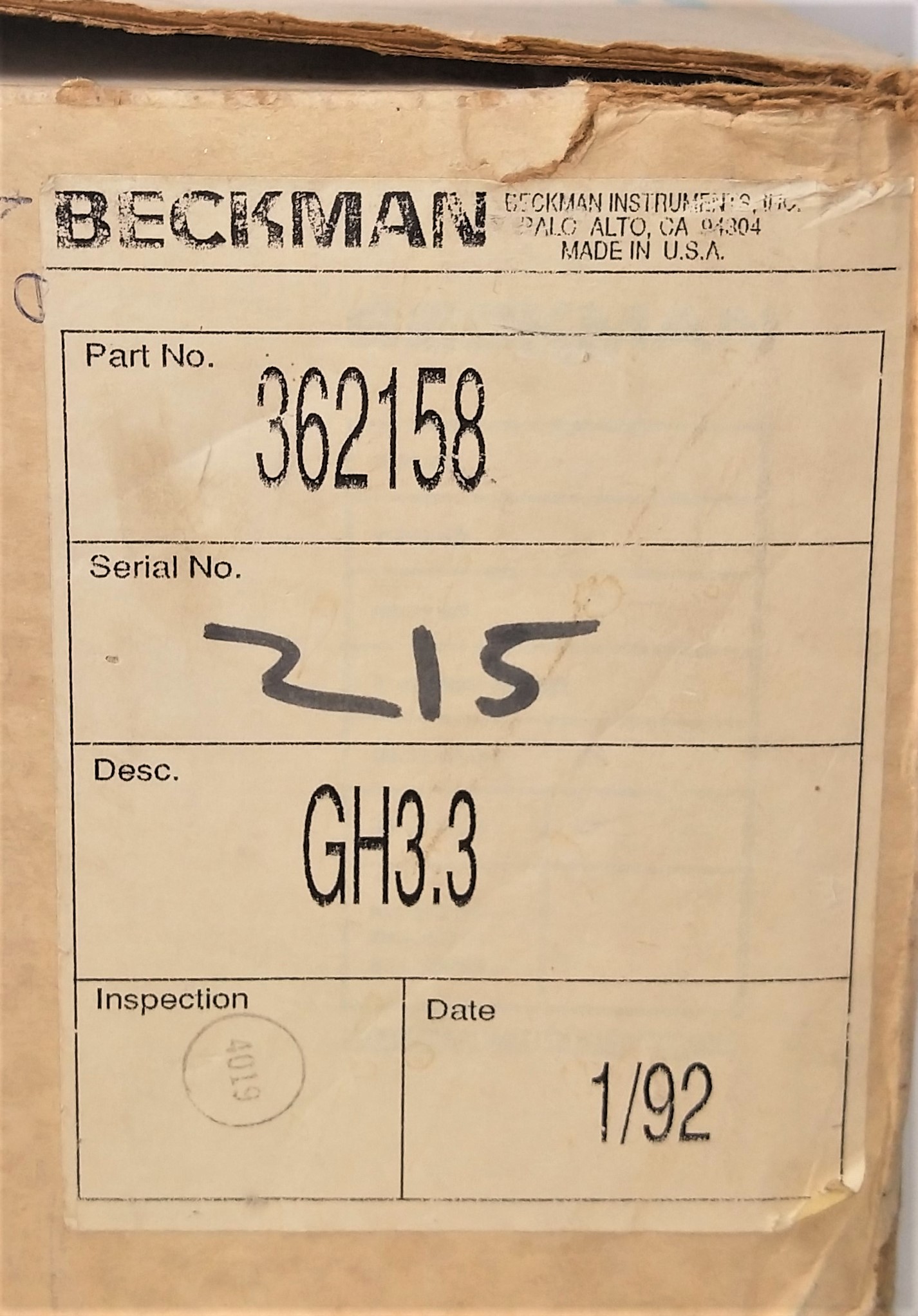New Open Box Beckman GH-3.3 (PTS-2000) Swing-Out Rotor - 80 x 15mL