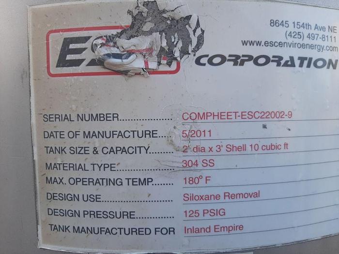 Used Tank, 75 Gallon, S/st, 125 PSI, DT/DB, ESC #S744407