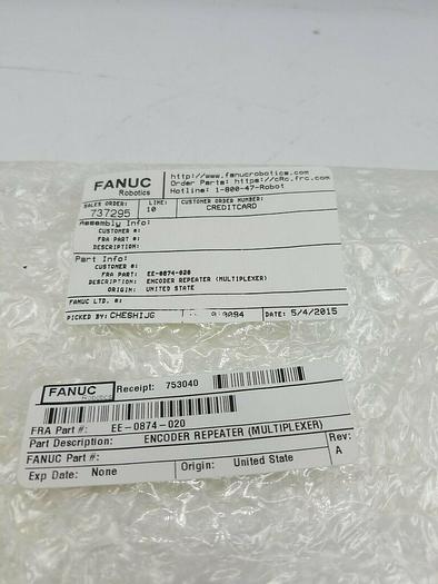 Used Fanuc Control Board EE-0874-020 SAME DAY SHIPPING! NEXT DAY AIR!