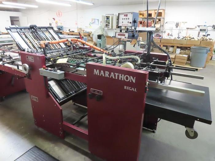 Used Dick Moll Marathon Regal Pocket Folder/Gluer with Versa Fold, 2012