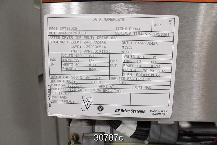 Used General Electric AC2000 Adjustable Speed Drive 3VRJJ519CI023 #30787
