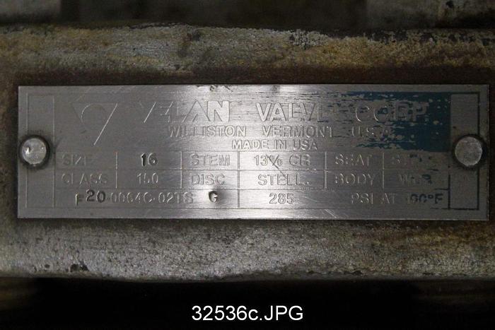 Used Velan F20-0064C-02TS G 16" Gate Valve, #32536