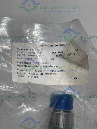 Saint Gobain  94" Silicone Hose w/ 3/4" Sanitary Fitting 150 PSI @ 20°C