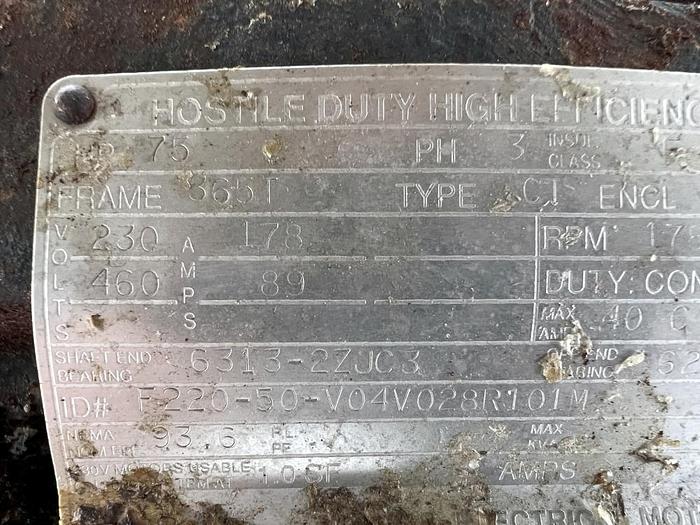 Used 250 CU. FT. RIBBON BLENDER - T316 S/S - 75 HP