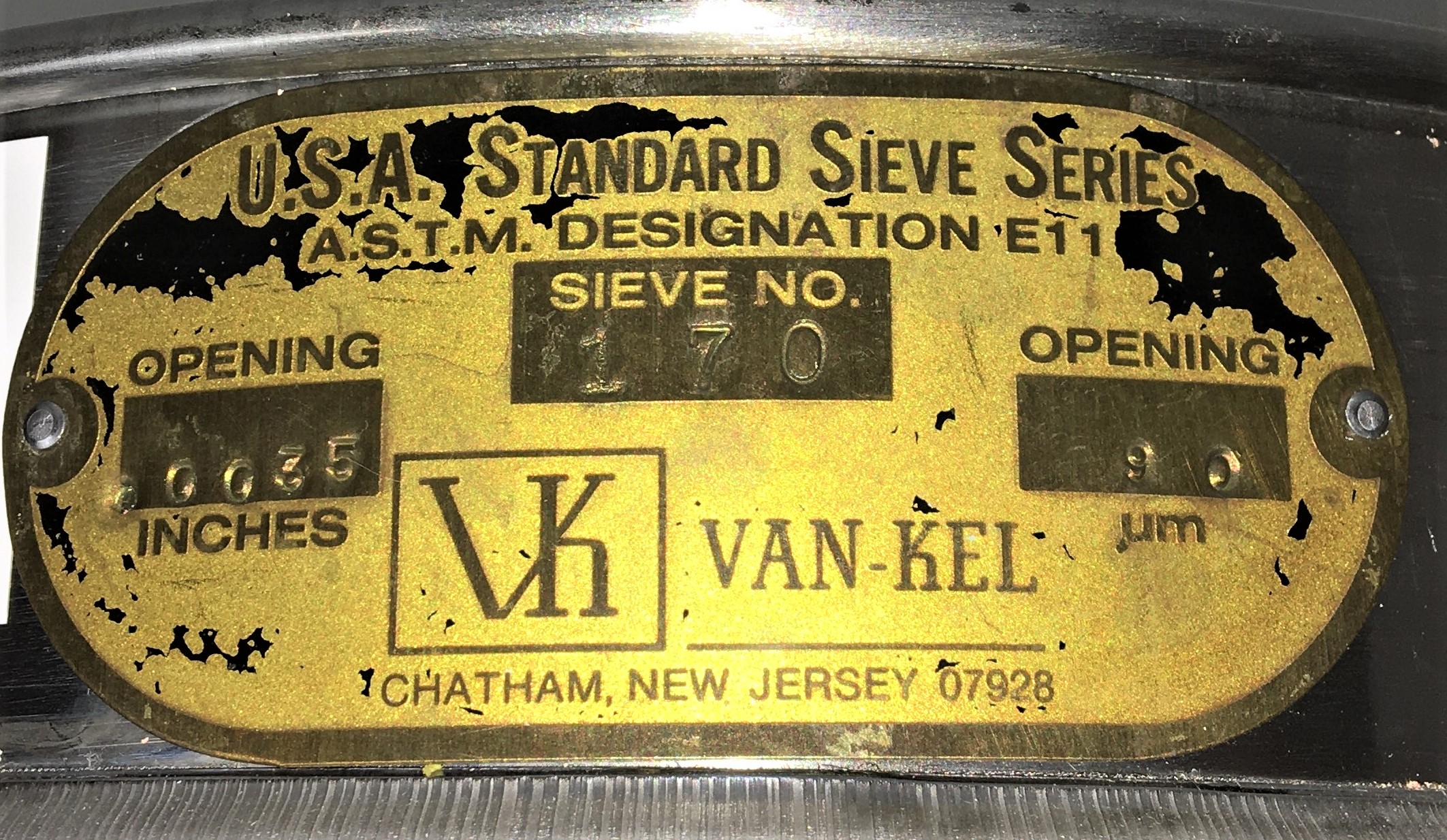 Used USA Standard Brass-Stainless Steel Sieve Set - 8" Diam (Set of 9)