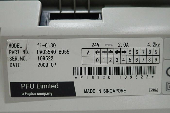 Used Fujitsu Model fi-6130 Document Scanner w/ Stacker Output Tray