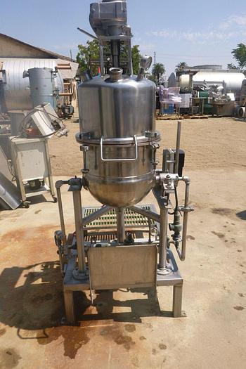 Used Kettle, 10 Gallon, S/st, Jkt, Agit, Vacuum, Scrape, #S744180