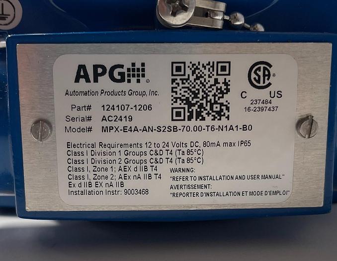 APG MPX/E Level and Temperature Transmitter 45PSI