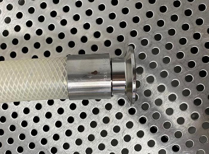 Used Flexible Silicone Hose 192" w/ 1 1/2" Stainless Steel Sanitary Fittings