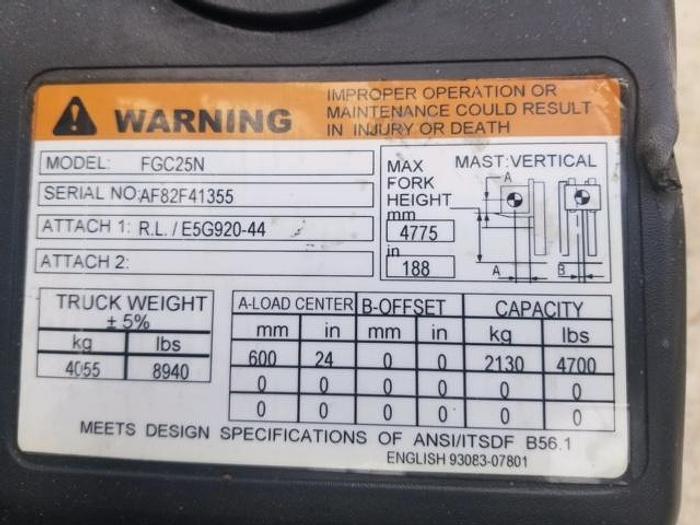 Used 2015 Mitsubishi FGC25N Fork Truck
