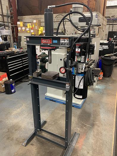 Used 10 TON, DAKE, H-FRAME, HYDRAULIC PRESS, DOUBLE-ACTING CYLINDER