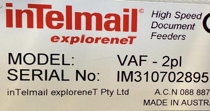 Used INTELMAIL VAF Collator/Folder in Cream