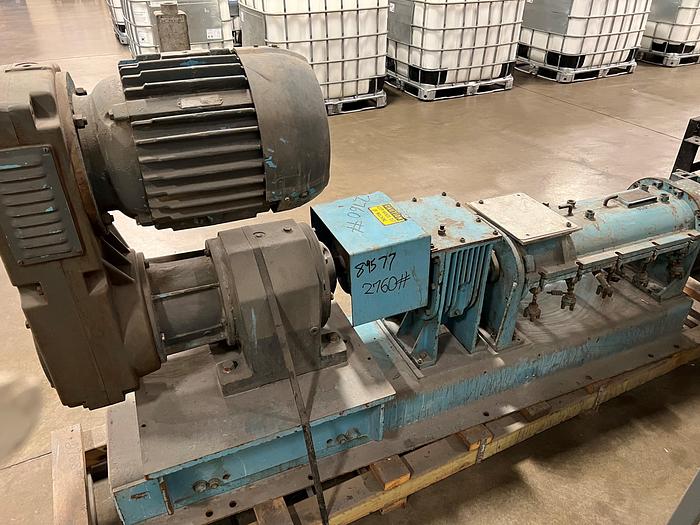 Used 5" x 36" TELEDYNE READCO TWIN SCREW PROCESSOR  - 150 PSI @ 600 DEG. F JACKET