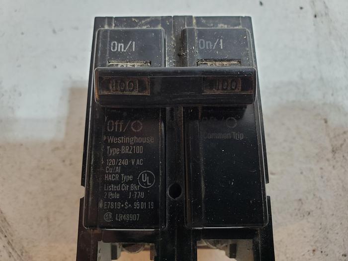 Used Bryant 100 Amp 2 Pole Type BR2100 Main Westinghouse Circuit Breaker