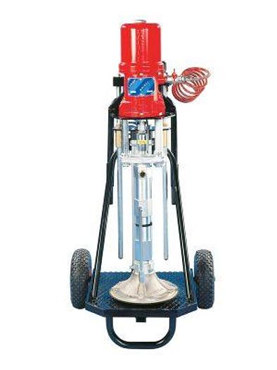 Pompa pneumatica con paranco estrusione MONOCOLONNA per fusti lt.30