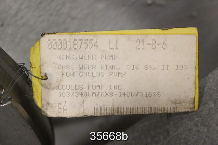 Unused Goulds 3405M 6x8x14  Pump Casing Wear Rings #35668