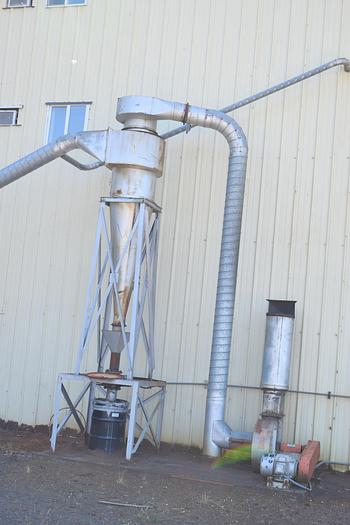 Used 30” high-efficiency dust cyclone with vortex breaker and airlock