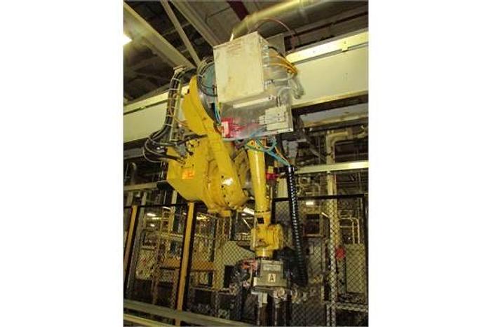Used FANUC GANTRY ROBOT SYSTEM WITH M710iB/70T ROBOT 8' TALL X 10,200 MM TRAVEL RJ3iB CONTROLLER