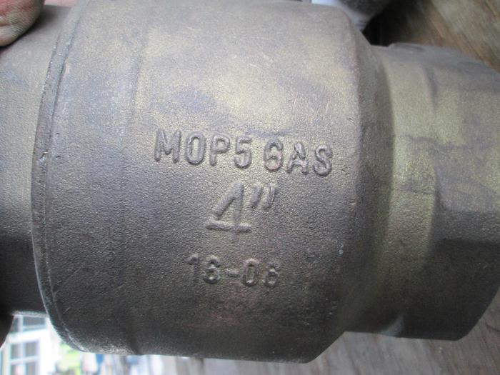 Used 4" Shut off Brass Ball Valve