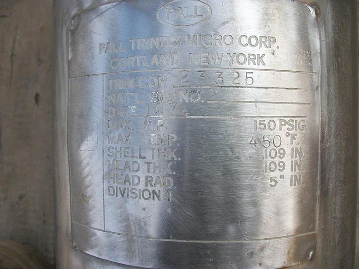 Used Filter, Cartridge, 6" x 21", S/st, Pall, 150 PSI #S740065