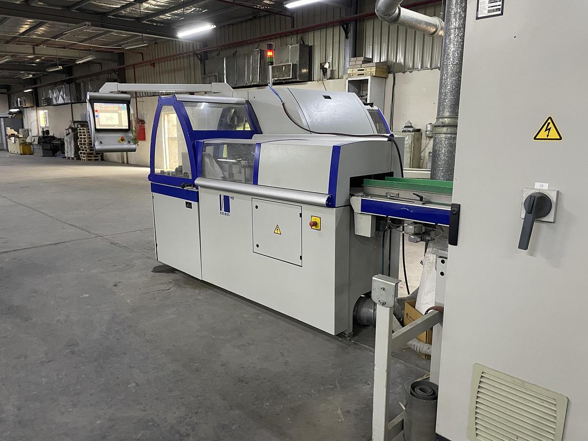 Used Kolbus three knife trimmer HD 143.P (2011)