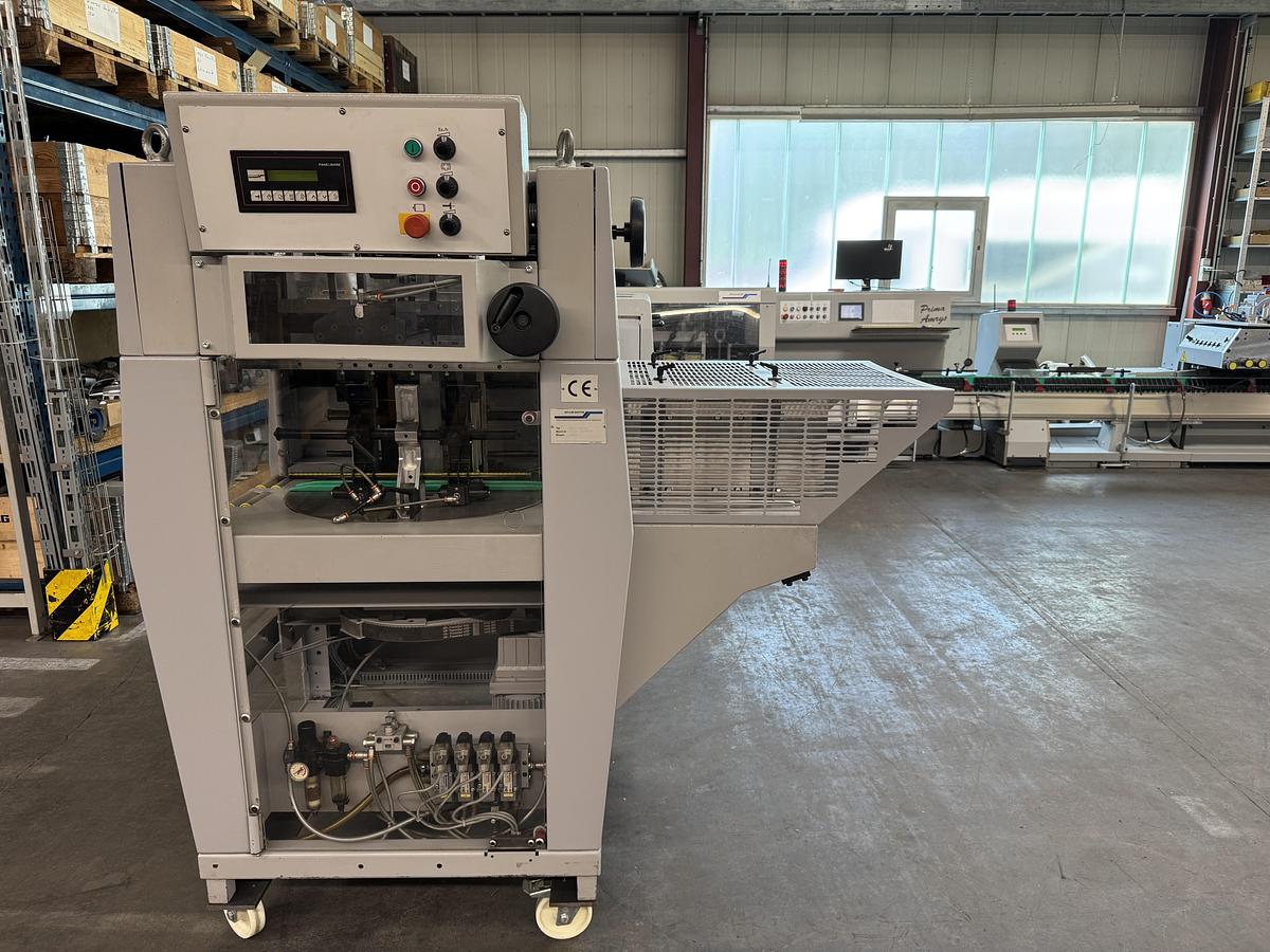 Used Müller Martini saddle stitcher Prima Amrys (2001 - Upgraded by Müller Martini 2018)