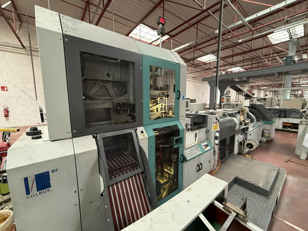 Used Kolbus hard cover book line BF 527 + FE 604 + DS 391 (2004)