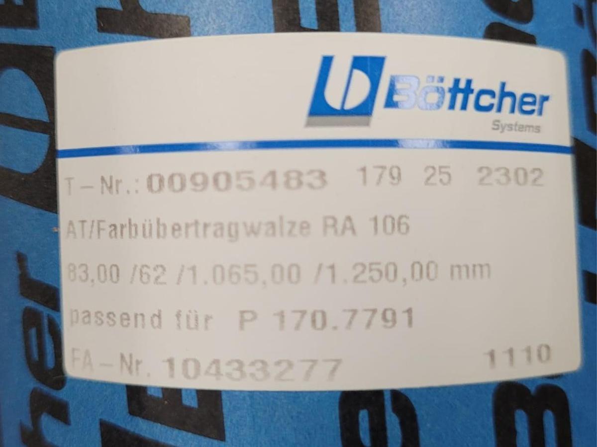 KBA RA 106 inking + dampening rollers