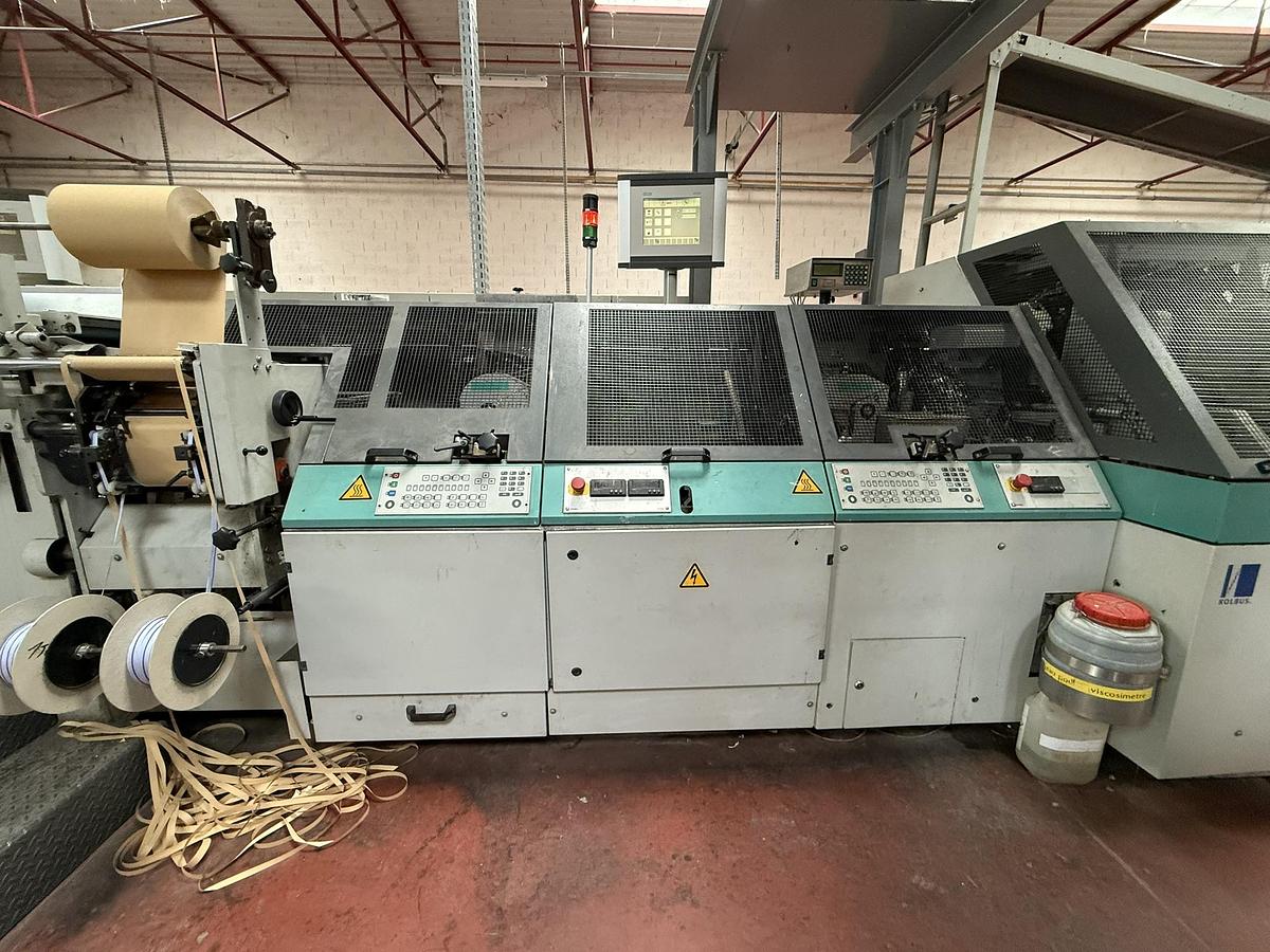 Used Kolbus hard cover book line BF 527 + FE 604 + DS 391 (2004)