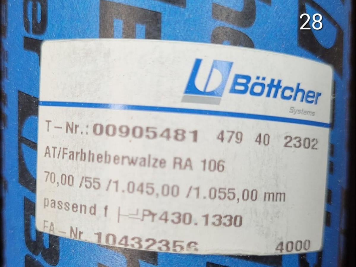 KBA RA 106 inking + dampening rollers