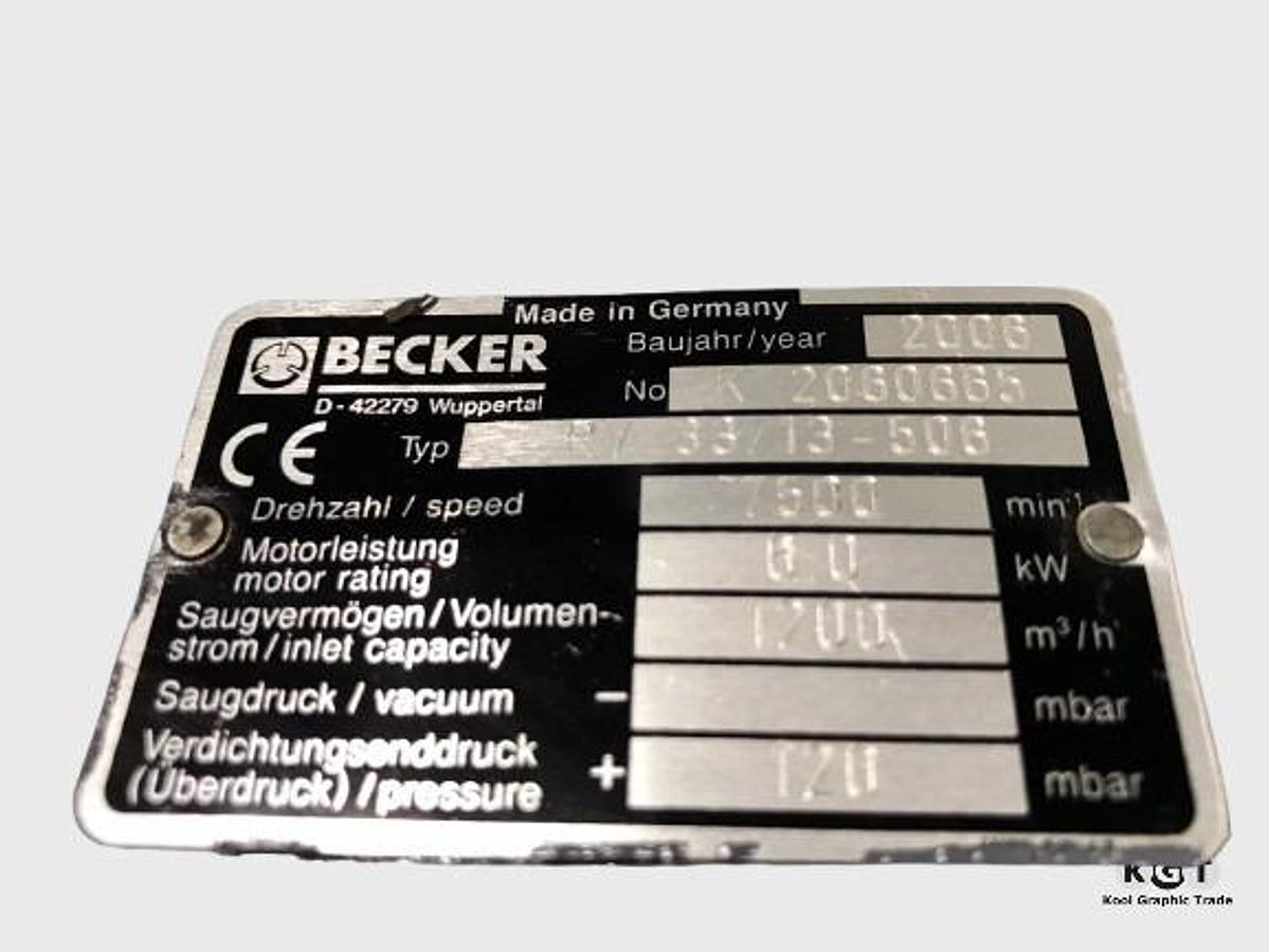 Used Becker part no.: RV 33/13-506, 1200m³/h