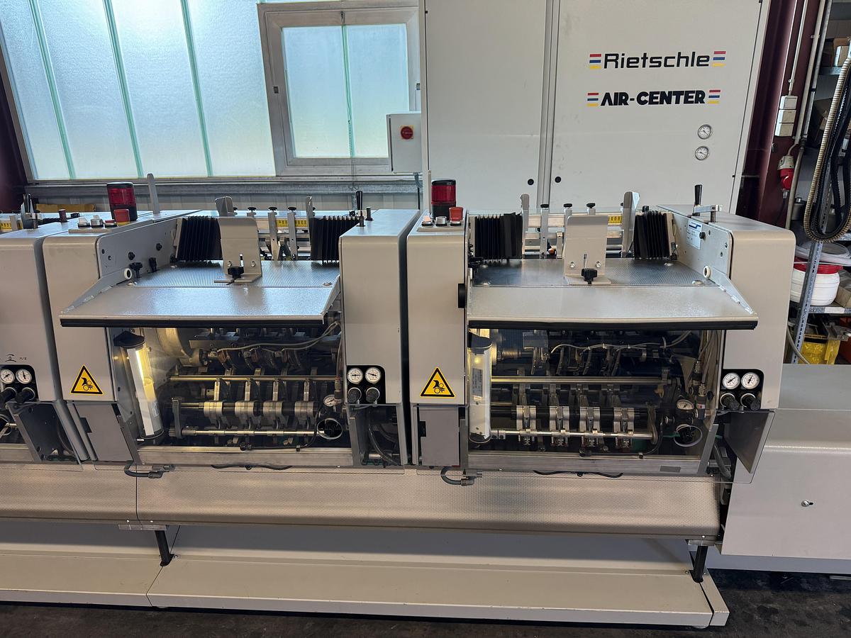 Used Müller Martini saddle stitcher Prima Amrys (2001 - Upgraded by Müller Martini 2018)