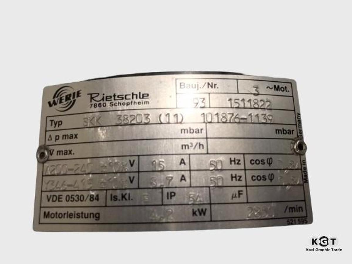 Used Rietschle part no.: SKK 38203 (11)