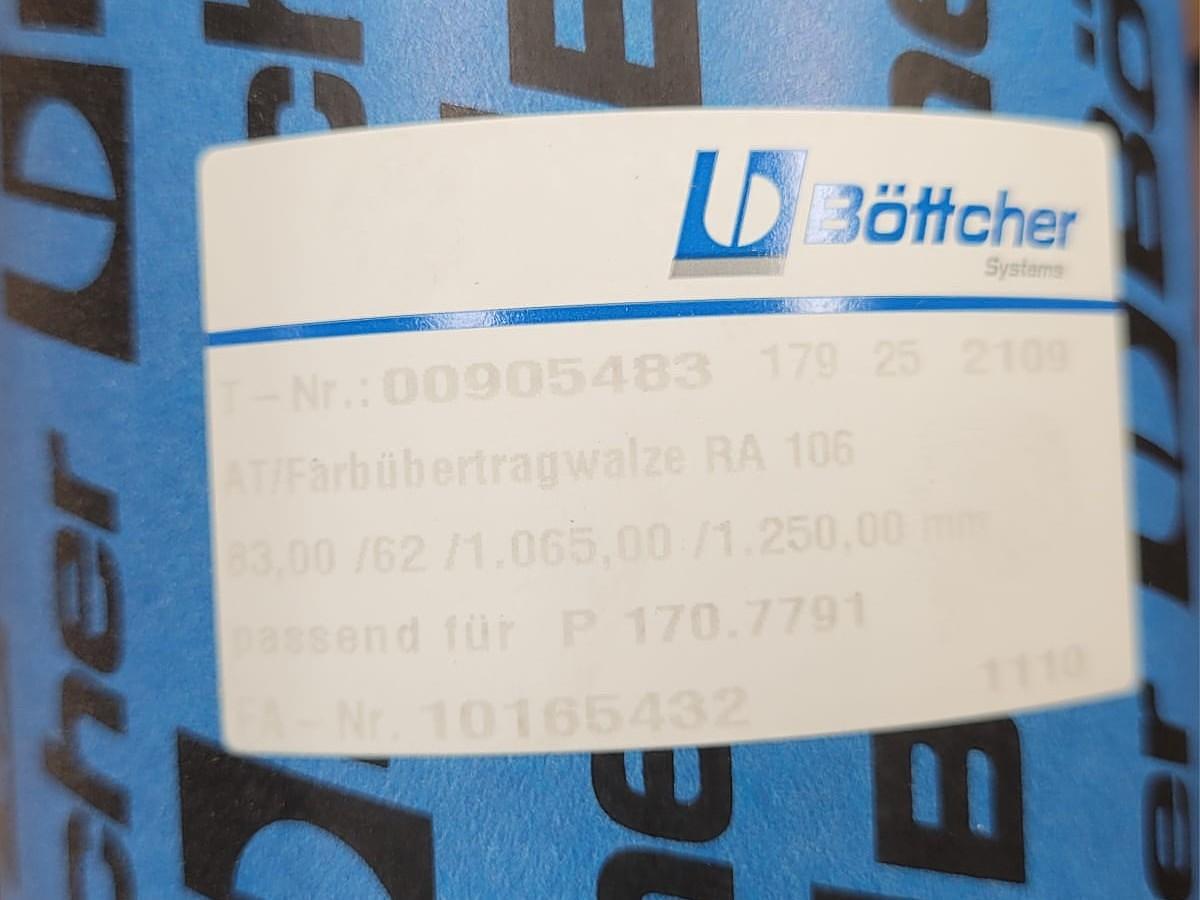 KBA RA 106 inking + dampening rollers