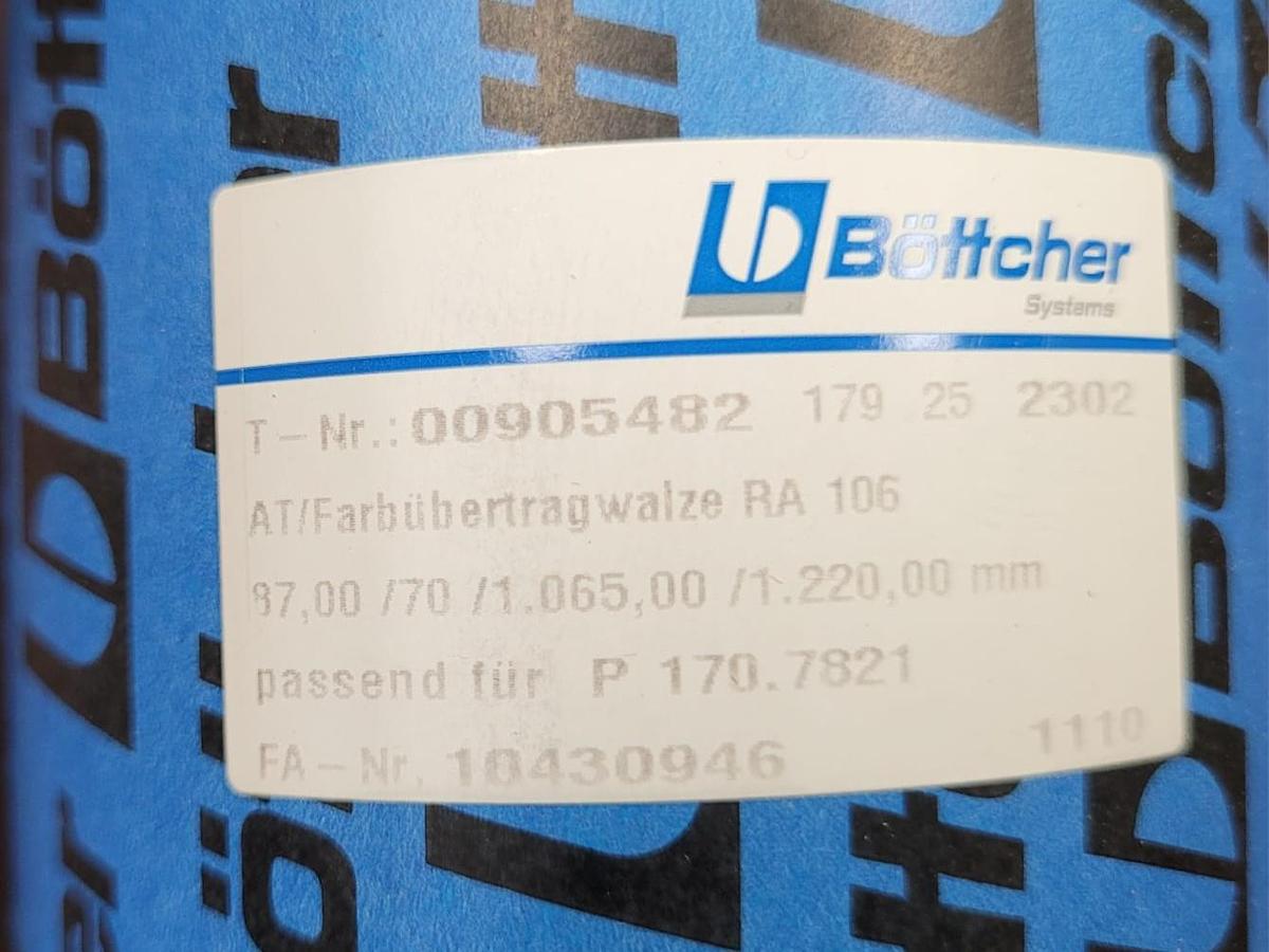 KBA RA 106 inking + dampening rollers