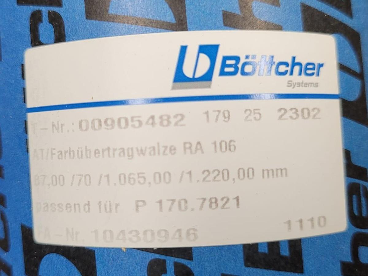 KBA RA 106 inking + dampening rollers