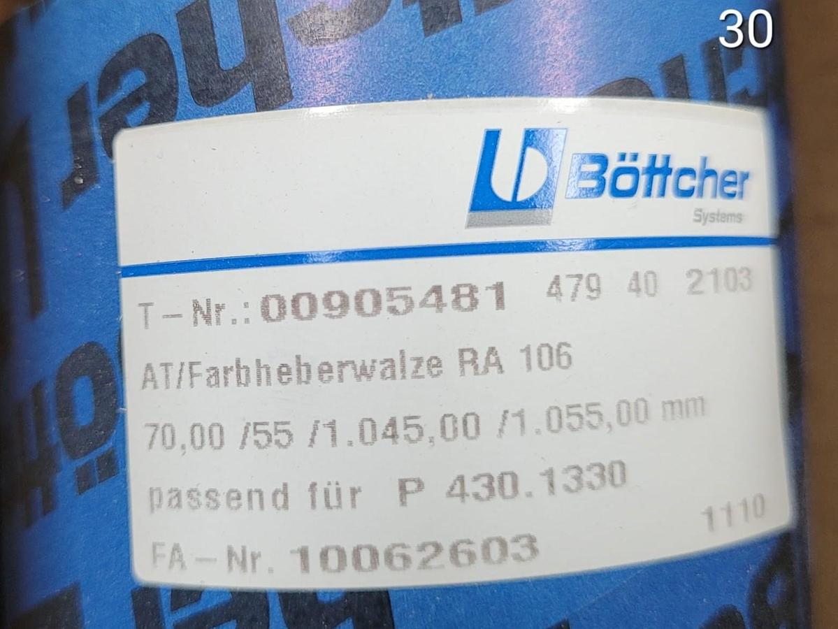 KBA RA 106 inking + dampening rollers