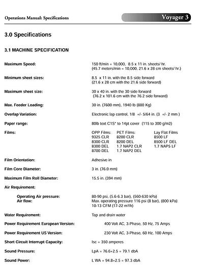 Used GBC Voyager 3 (2005)