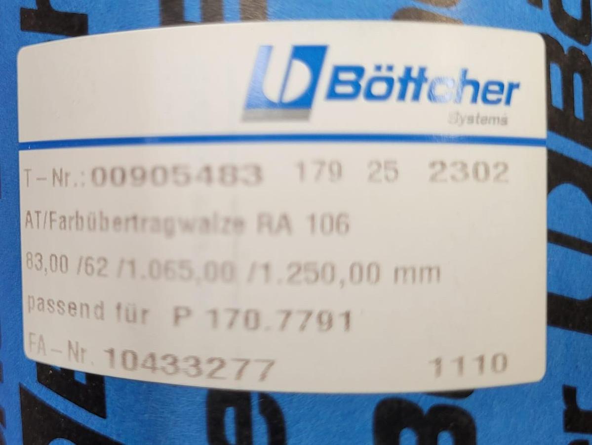 KBA RA 106 inking + dampening rollers