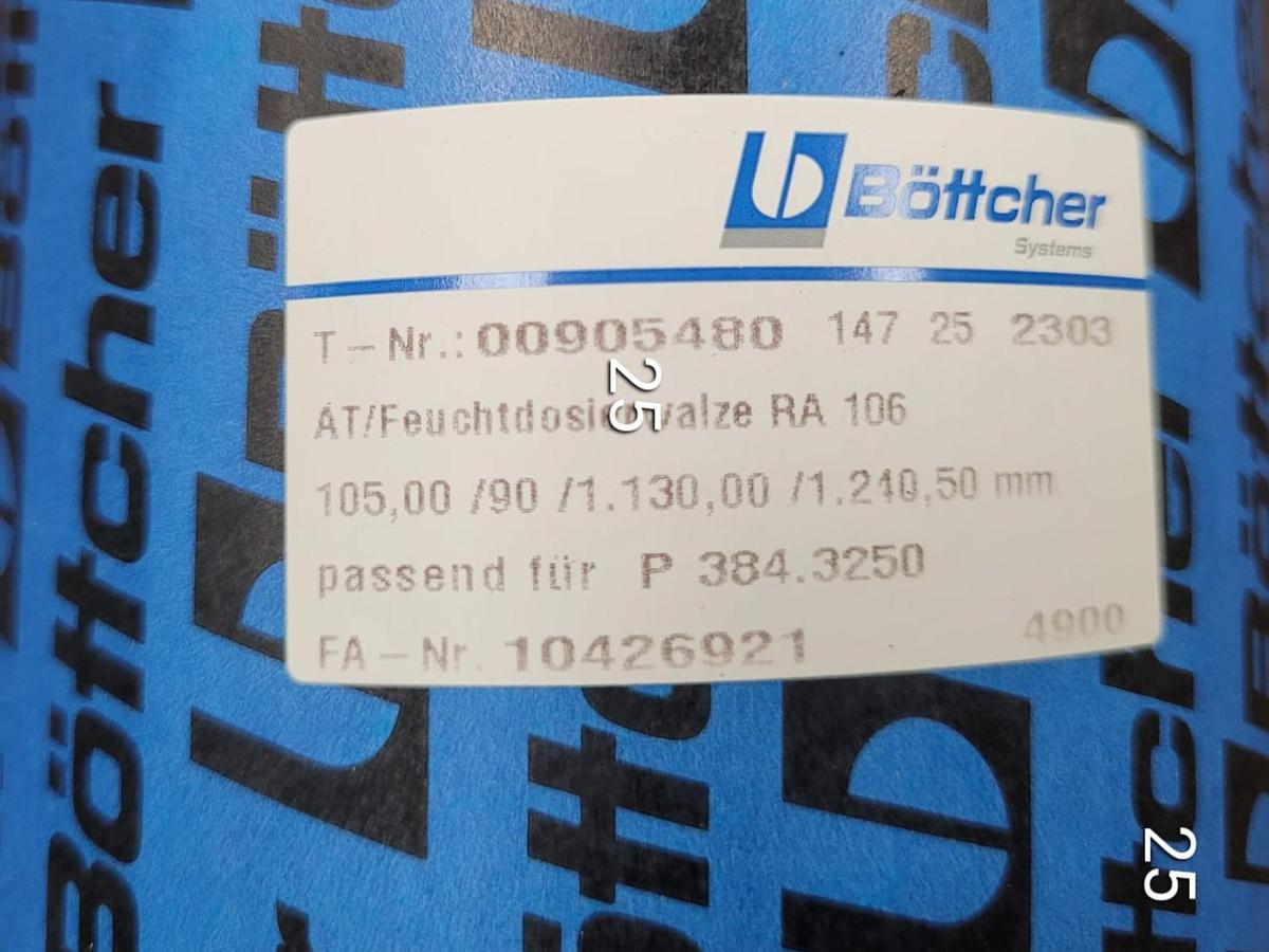 KBA RA 106 inking + dampening rollers