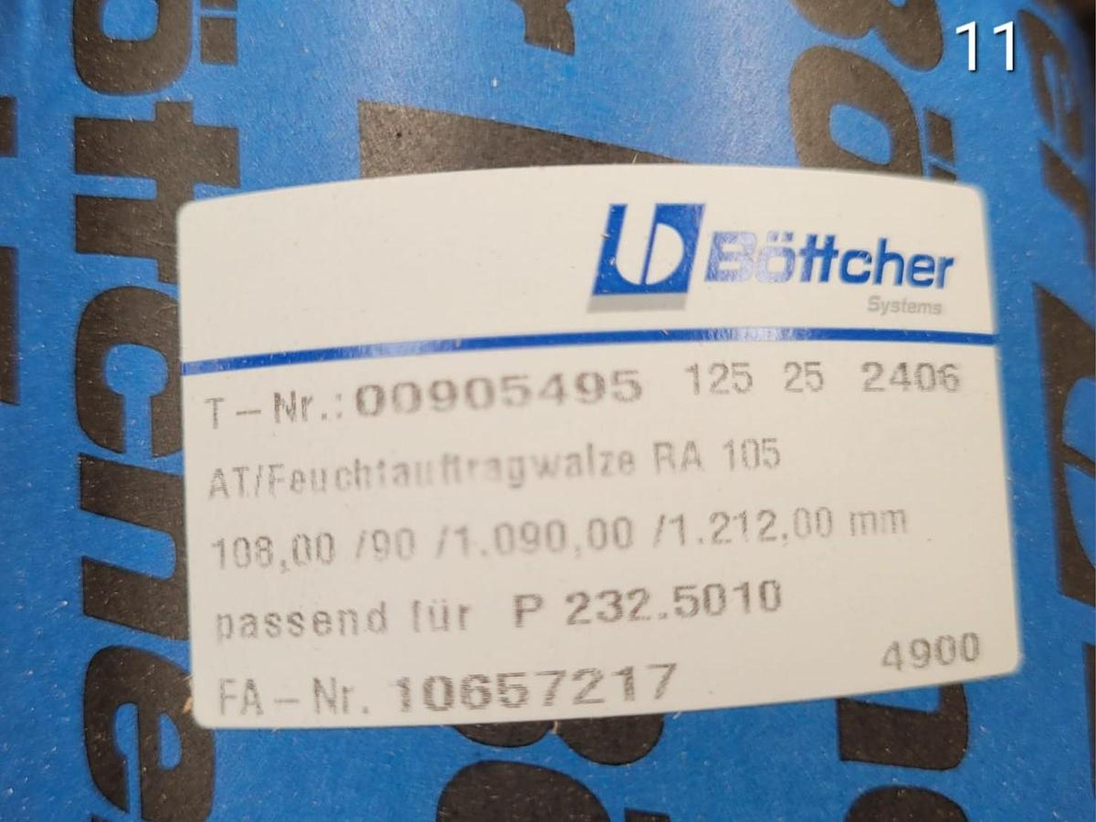 KBA RA 106 inking + dampening rollers