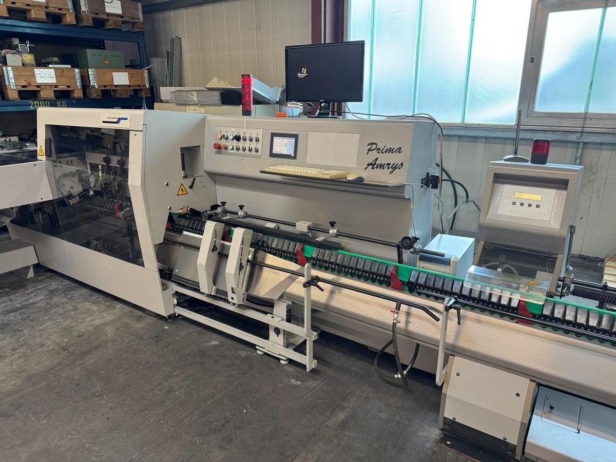 Used Müller Martini saddle stitcher Prima Amrys (2001) - Upgraded by Müller Martini 2018