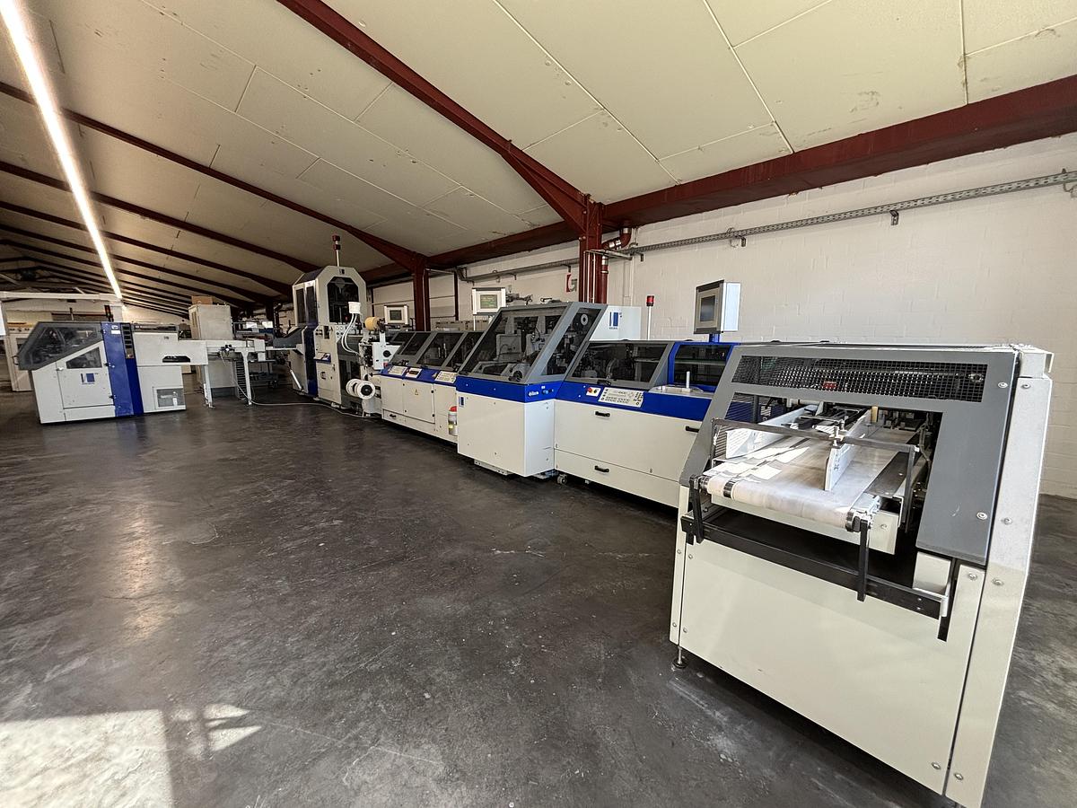 Used Kolbus hard cover book line BF 527 + FE 604 + DS 391 (2004)